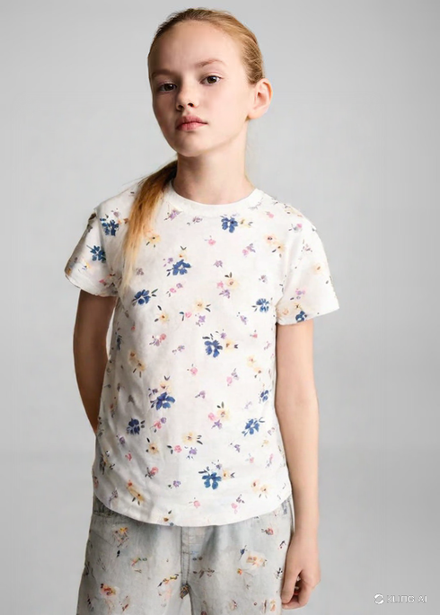 Casual Round White Print